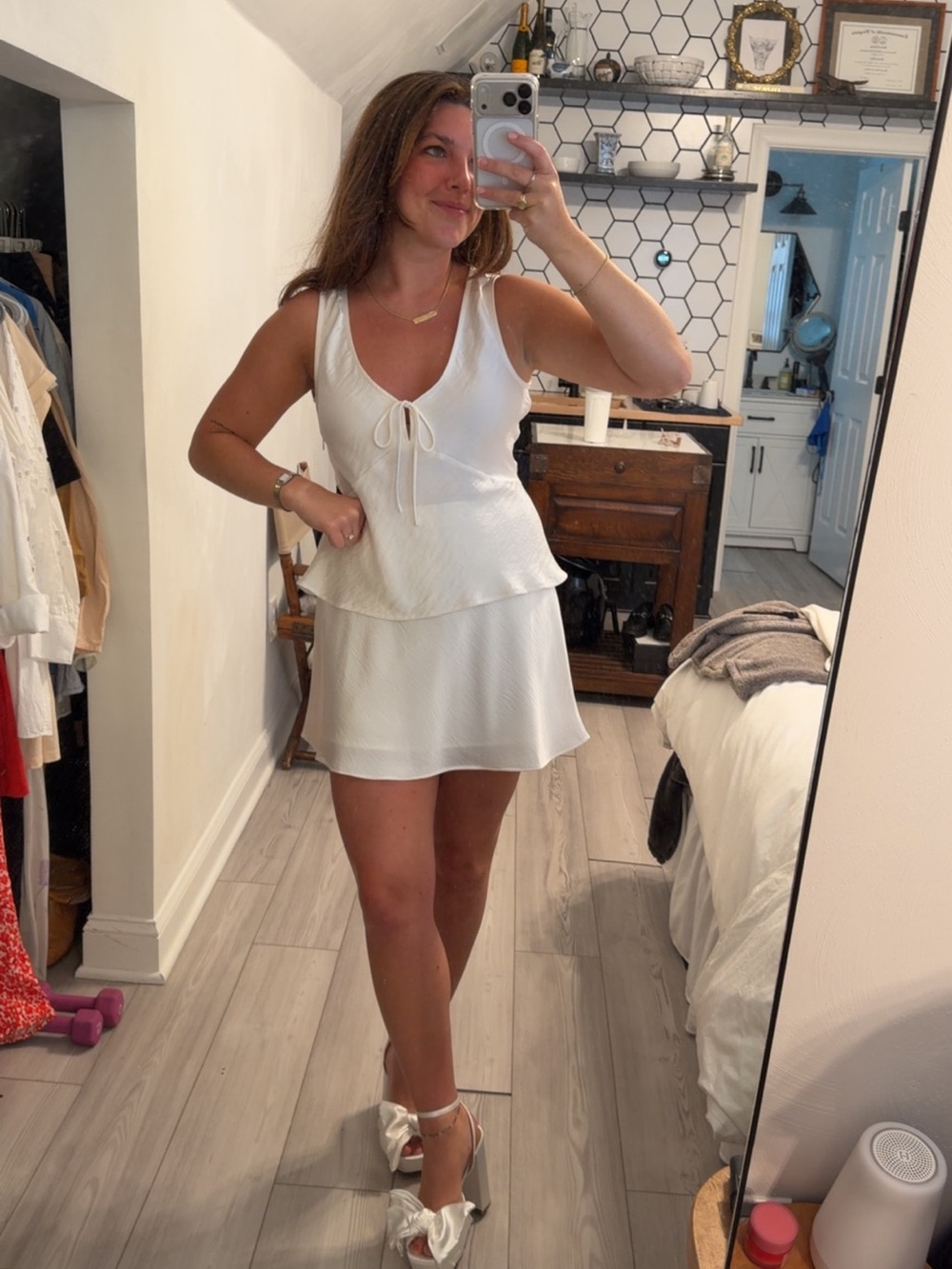 Z Supply White Tie-Front Sleeveless Mini Dress